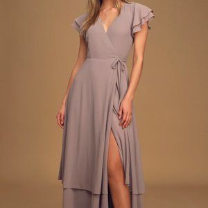 Lulu's Lavender Floor Length Wrap Dress Size XS